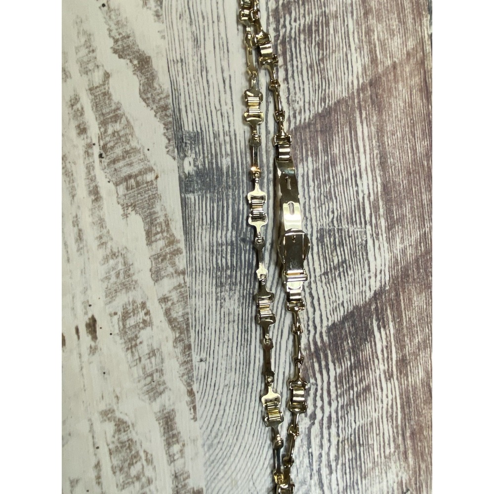 Vintage 80s Gold Tone Watch Style Linked Belt Small Retro Metallic Chain